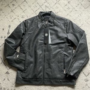 NWT American Breed Large Black Men’s Faux Leather Jacket